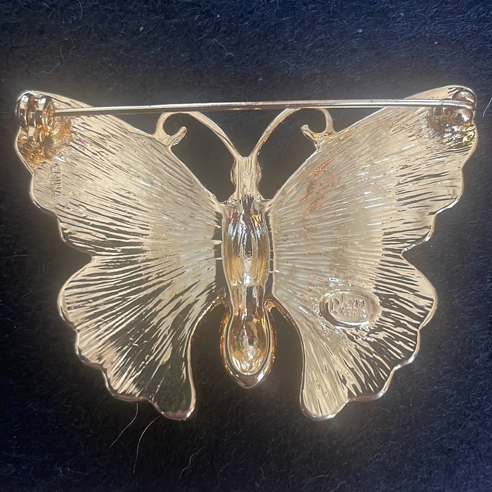 Joan Rivers Patriotic American Flag Butterfly Brooch Pin - Picture 3 of 5